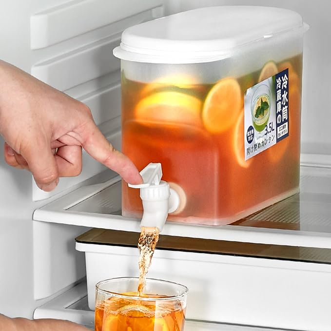 3.5 Litre Cold Kettle with Tap Fridge and Chilled Drink Jug Dispenser