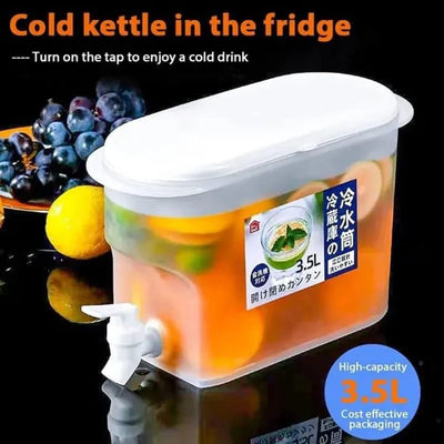 3.5 Litre Cold Kettle with Tap Fridge and Chilled Drink Jug Dispenser