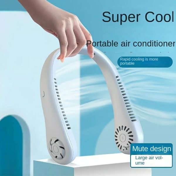 Mini Hanging Neck Fan High Wind 3 Speed Adjustable USB Charging