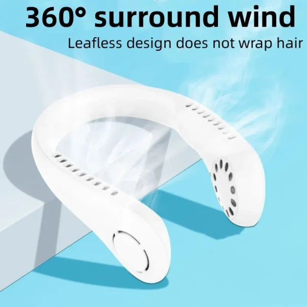 Mini Hanging Neck Fan High Wind 3 Speed Adjustable USB Charging