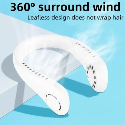 Mini Hanging Neck Fan High Wind 3 Speed Adjustable USB Charging